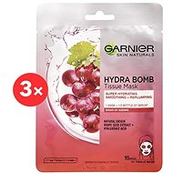 GARNIER Skin Naturals Hydra Bomb Tissue Mask Grape Seed Extract 3 × 28g - Face Mask
