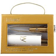 LA-TWEEZ Pro Illuminating Tweezers & Mirrored Carry Case With Diamond Dust Tips Gold - Tweezer