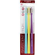 SWISSDENT Profi Whitening Soft Trio Pack (light blue, yellow, violet) - Zubná kefka