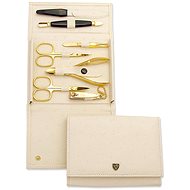 KELLERMANN ladies manicure 7410 PG with ostrich skin pattern beige - Manicure Set