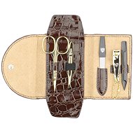 KELLERMANN ladies manicure 9209 FG with crocodile skin pattern brown - Manicure Set