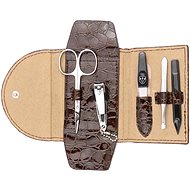 KELLERMANN ladies manicure set 9209 MC N brown/ crocodile skin pattern - Manicure Set