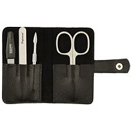 GLOBOS Leather manicure set with scissors Solingen 1191-89 black - Manicure Set