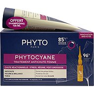 PHYTO Phytocyane Péče proti reakčnímu vypadávání vlasů pro ženy 12 × 5 ml + Šampon proti vypadávání  - Hair Treatment