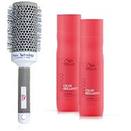 WELLA PROFESSIONALS Invigo Colour Brilliance Colour Protection Shampoo 2 × 250ml + Hair Brush - Shampoo