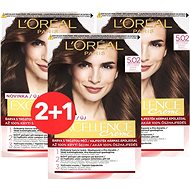 ĽORÉAL PARIS Excellence Creme 5.02  Light Brown Rainbow 3× - Hair Dye