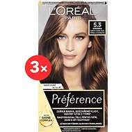 ĽORÉAL PARIS Préférence 5.3. Virginia Light Brown Gold 3 × - Hair Dye