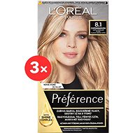 ĽORÉAL PARIS Préférence 8.1 Copenhaguen Light Ash Blonde 3 × - Hair Dye