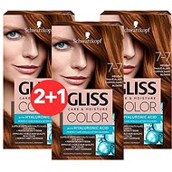 SCHWARZKOPF GLISS COLOR 7-7 Copper Dark Blue 3 x 60ml - Hair Dye