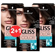 SCHWARZKOPF GLISS COLOR 4-0 Natural Dark Brown 3 x 60ml - Hair Dye