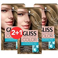 SCHWARZKOPF GLISS COLOR 8-0 Natural Blonde 3 x 60ml - Hair Dye