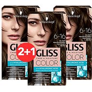 SCHWARZKOPF GLISS COLOR 6-16 Cool Pearl Brown 3 x 60ml - Hair Dye