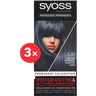 SYOSS Color 3-51 Uhľovo strieborný 3× 50 ml - Farba na vlasy