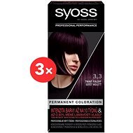 SYOSS Color 3-3 Tmavo fialový 3× 50 ml - Farba na vlasy