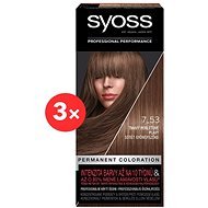 SYOSS Color 7-53, tmavoperleťovo-plavý, 3× 50 ml - Farba na vlasy