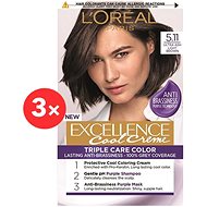 ĽORÉAL PARIS Excellence Cool Creme 5.11 Ultra Ash Light Brown 3× - Hair Dye