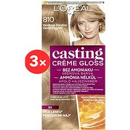 ĽORÉAL PARIS Casting Creme Gloss Cream Semi-Permanent Colour 810 Vanilla Ice Cream 3 × 180ml - Hair Dye