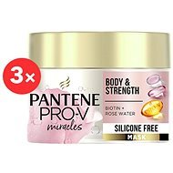 PANTENE Body & Strength Hair Mask, Biotin + Rose Water 3 × - Hair Mask