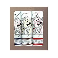 4 sleep Three-piece set Cats blue, brown, red - Kitchen Towel