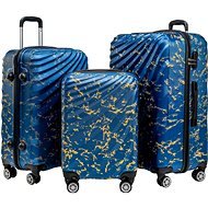 ROWEX Odolný cestovní kufr Pulse, modrý žíhaný, set 3 ks (40 l, 66 l, 109 l) - Case Set