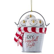 KURT ADLER Christmas decorations - bucket with snowballs - Christmas Ornaments
