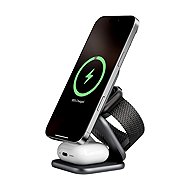 Kuxiu X40 Turbo Qi2.2 Certified 25W 3-in-1 MagSafe Foldable Wireless Charging Stand - Gray - Wireless Charger