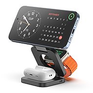 Kuxiu X55 3-In-1 Foldable Magnetic Wireless Charging Station - Gray - Wireless Charger