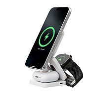 Kuxiu X55 3-In-1 Foldable Magnetic Wireless Charging Station - White - Wireless Charger