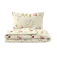 Kvalitex French cotton bed linen DELUX 220 × 200, 70 × 90 cm BOTANICA cream - Bed Linen