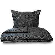 Qualitex Linen cotton renforcé 1+1, 140 × 220, 70 × 90 cm Tokyo black - Bed Linen