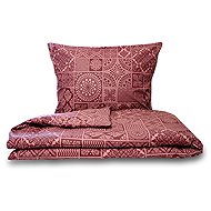 Qualitex Linen cotton renforcé 1+2, 200 × 200, 70 × 90 cm Tokyo burgundy - Bed Linen