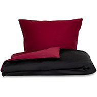 Kvalitex Satin French bed linen LUXURY COLLECTION, 220 × 200, 70 × 90 cm burgundy / black - Bed Linen