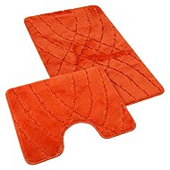 Kvalitex Bath and Toilet Mat, Orange Stripes - Bath Mat