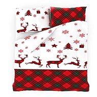 Kvalitex Christmas bedding 140 × 200, 70 × 90 cm, Reindeer - Bed Linen