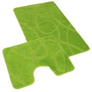 Kvalitex Bathroom and toilet mat 60 × 100, 50 × 60 cm ellipses green - Bath Mat