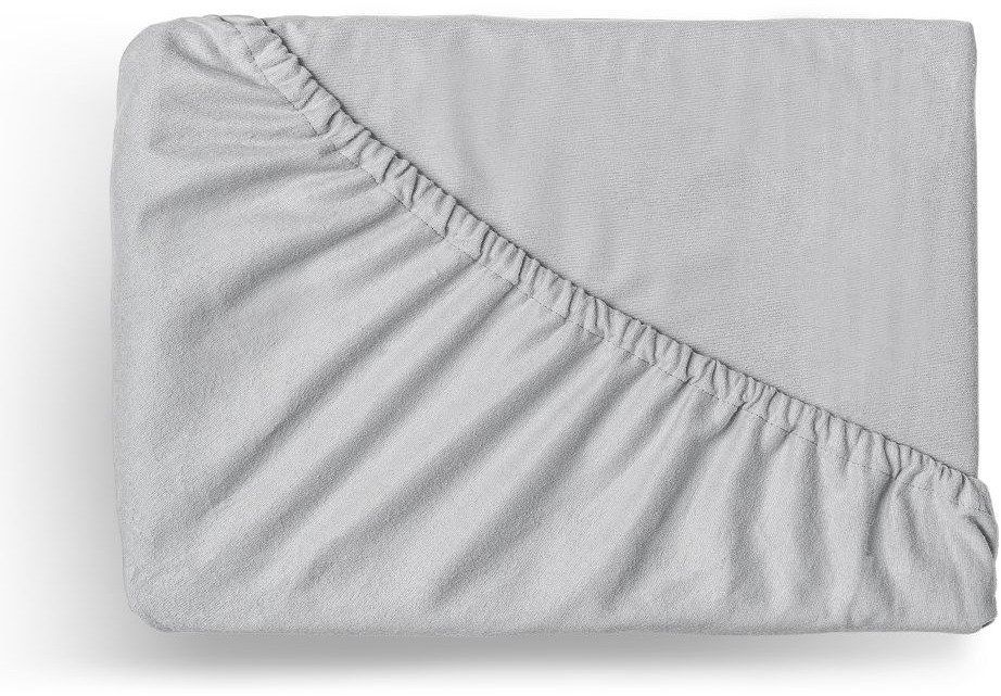 Kvalitex Flannel stretch sheet 90 × 200 cm, light grey - Bedsheet