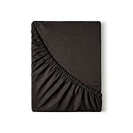 Kvalitex Satin sheet with elastic 140 × 200 cm black - Bedsheet
