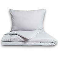 Kvalitex flannel bed linen 140 × 220, 70 × 90 cm light grey - Bed Linen