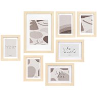 Giftdecor Wall photo frames Mural, 7 frames of different sizes, beige - Photo Frame