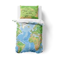 Kvalitex cotton World map 3D 140 × 200, 70 × 90 - Bed Linen