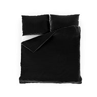 Kvalitex with stripe 140 × 200, 70 × 90 cm black - Bed Linen