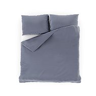 Kvalitex with stripe 140 × 200, 70 × 90 cm dark grey - Bed Linen