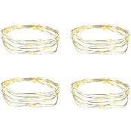 LAALU LED wire silver 2 m with timer, warm white 4 pcs - Light Chain