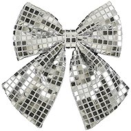 LAALU Bow with Disco Ball Effect, Silver, 20 × 23cm - Ribbon Bow