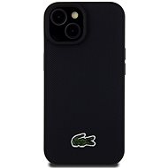 Lacoste Iconic Petit Pique Woven Logo MagSafe Back Cover for iPhone 15 Black - Phone Cover