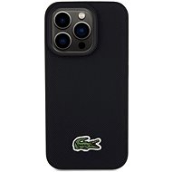 Lacoste Iconic Petit Pique Woven Logo MagSafe Back Cover for iPhone 15 Pro Black - Phone Cover