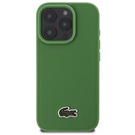 Lacoste Iconic Petit Pique Woven Logo MagSafe Back Cover for iPhone 16 Pro Max Green - Phone Cover