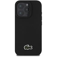 Lacoste Iconic Petit Pique Woven Logo MagSafe Back Cover for iPhone 16 Pro Max Black - Phone Cover