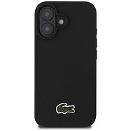 Lacoste Iconic Petit Pique Woven Logo MagSafe Back Cover for iPhone 16 Black - Phone Cover