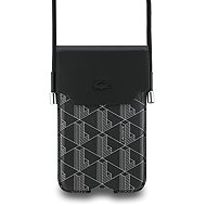 Lacoste PVC Blend Monogram Metal Logo Phone Pocket XL Black - Phone Case